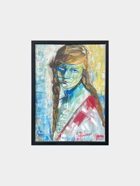 #: 12024060010<br>Subject: Portrait<br>Size: 54X75 cm<br>Frame: Framed<br>Medium: Oil Painting on Canvas<br>Year: 2020<br>For Sale