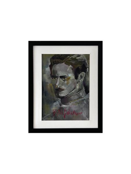 #: 12024060037<br>Subject: Portrait<br>Size: 33X43 cm<br>Frame: Framed<br>Medium: Oil Painting on Paper<br>Year: 2021<br>For Sale