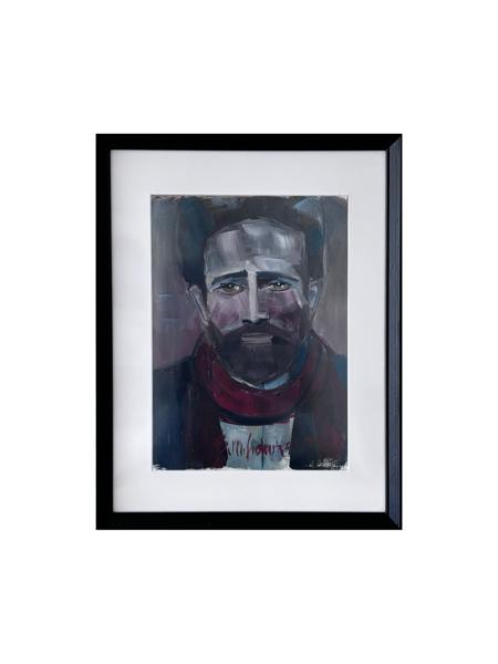 #: 12024060024<br>Subject: Portrait<br>Size: 33X42 cm<br>Frame: Framed<br>Medium: Oil Painting on Paper<br>Year: 2017<br>For Sale