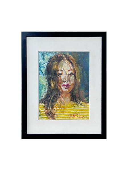 #: 12024060031<br>Subject: Portrait<br>Size: 33X43 cm<br>Frame: Framed<br>Medium: Oil Painting on Paper<br>Year: 2022<br>For Sale