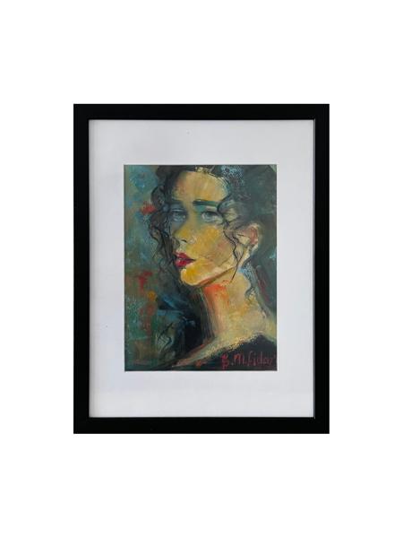 #: 12024060032<br>Subject: Portrait<br>Size: 33X43 cm<br>Frame: Framed<br>Medium: Oil Painting on Paper<br>Year: 2021<br>For Sale