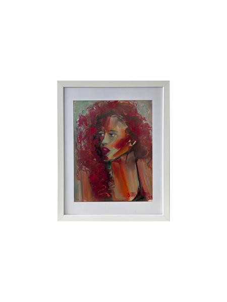 #: 12024060039<br>Subject: Portrait<br>Size: 33X43 cm<br>Frame: Framed<br>Medium: Oil Painting on Paper<br>Year: 2022<br>For Sale