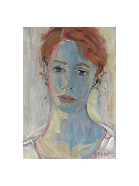 #: 12024060053<br>Subject: Portrait<br>Size: 34X50 cm<br>Frame: None<br>Medium: Oil Painting on Paper<br>Year: 2024<br>For Sale